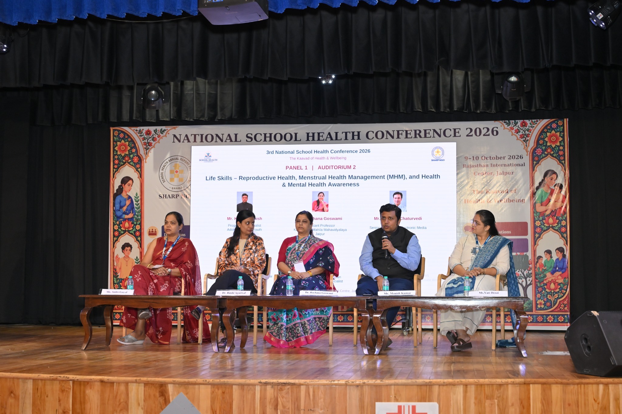 Panelists discuss life skills, reproductive health, menstrual health management and mental health awareness.